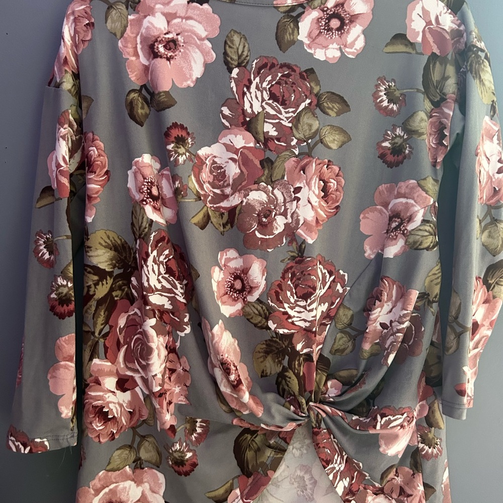 Pomelo Floral Knot Blouse - Pink and Green